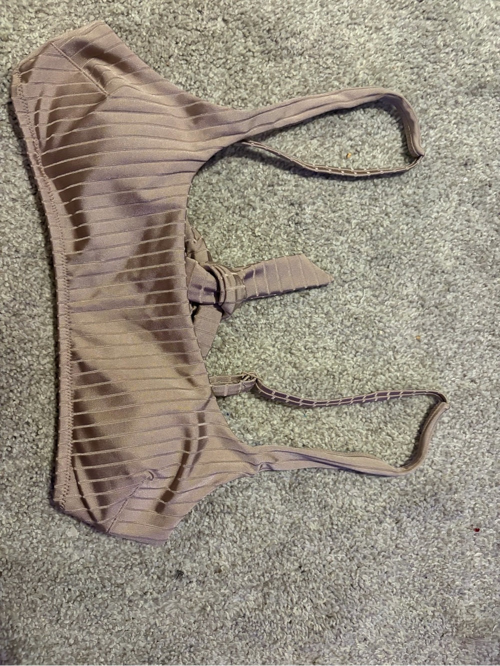 aerie Ribbed Bikini Top in Mauve Taupe